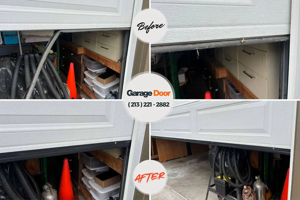 Before and after: garage door repair Forest Park, IL